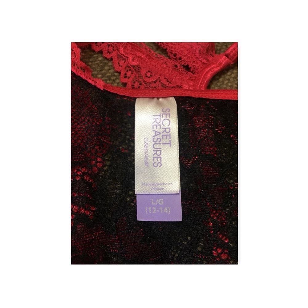 Black and Red Mesh Lace Teddy Size: L - Picture 4 of 4